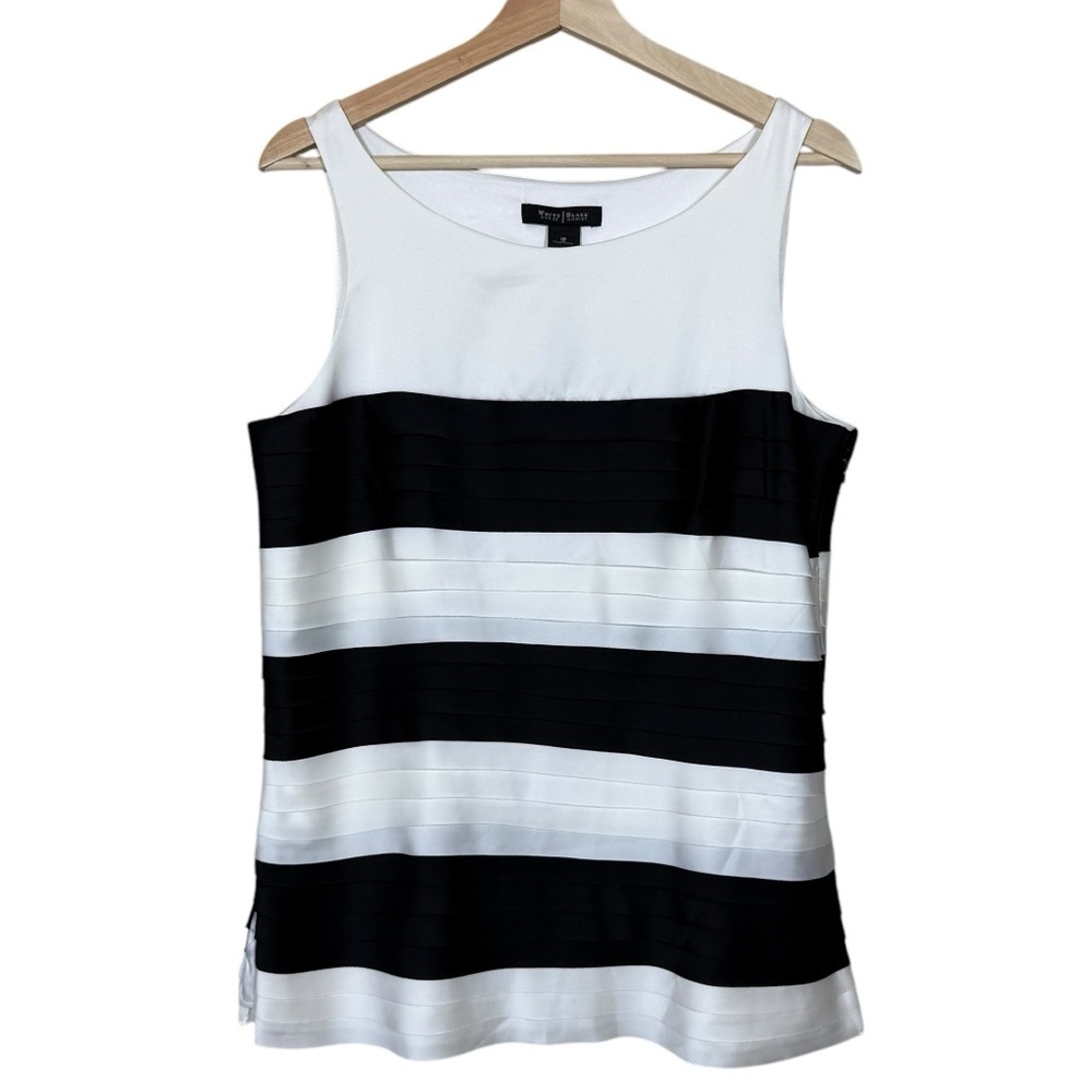 White House Black Market Satin Tiered Flat Side Zip Sleeveless Women's Top NWT
